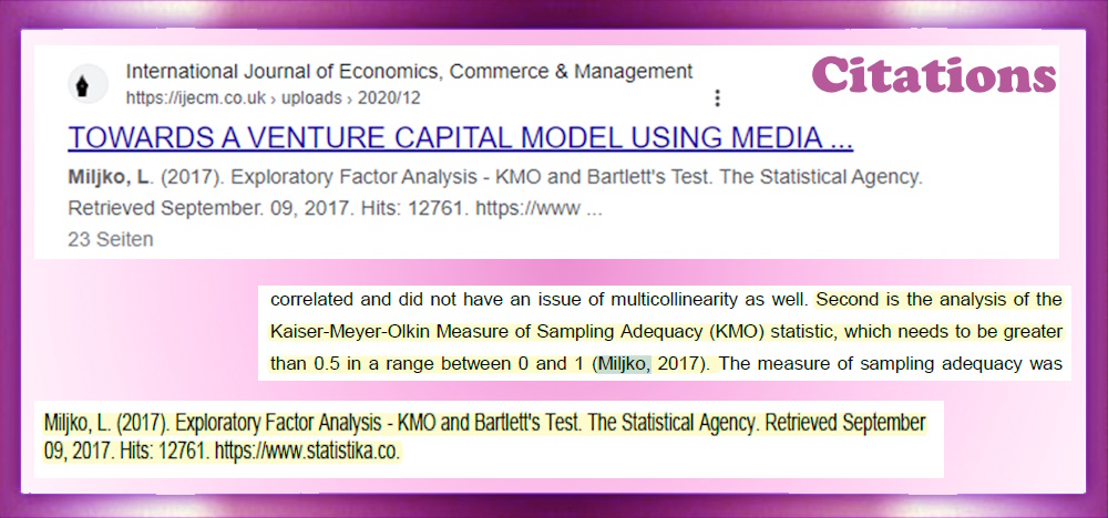 Exploratory factor analysis – KMO and Bartlett’s test.  Article: TOWARDS A VENTURE CAPITAL MODEL USING MEDIA EFFECT AND THE TRIPLE HELIX MODEL