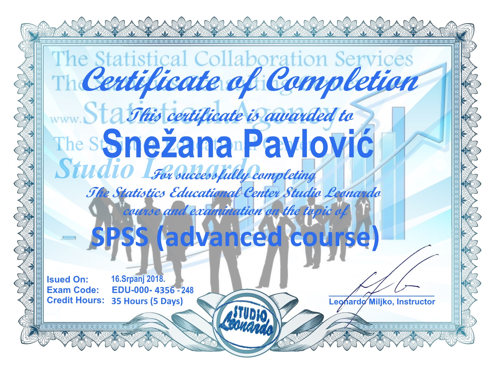 Snežana Pavlović ( SPSS advanced course)